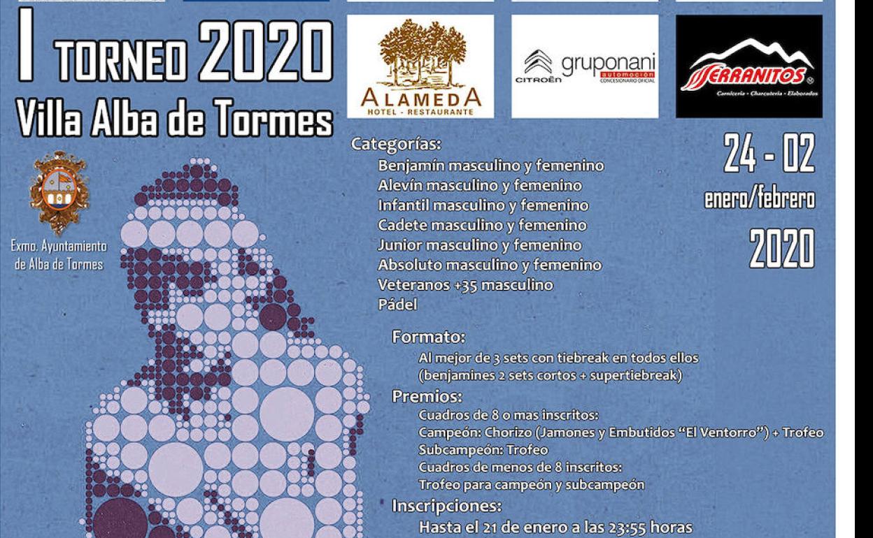 Últimas horas para inscribirse en el I Torneo de Tenis y Pádel 'Villa Alba de Tormes 2020'