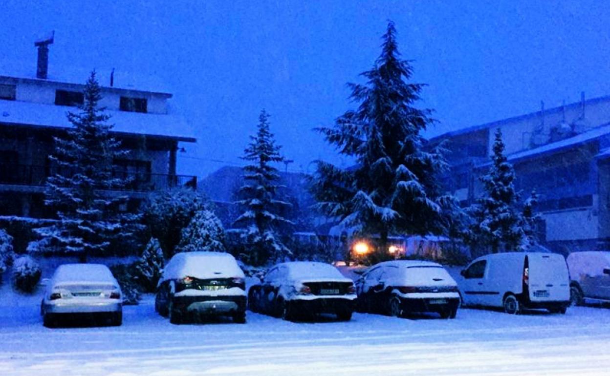 Fuerte nevada en la provincia de Soria.