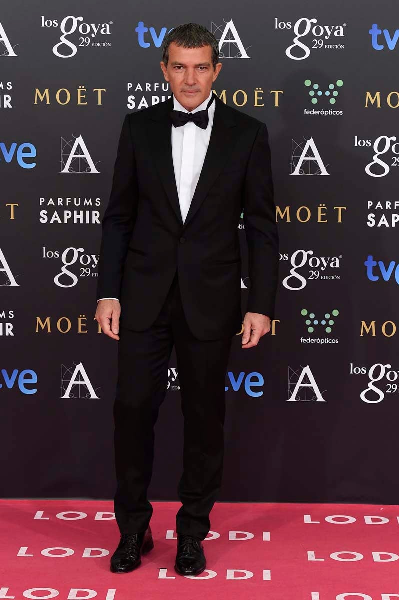 El malagueño Antonio Banderas eligió para la alfombra roja de 2015 un sofisticado esmoquín de Ermenegildo Zegna que le dio el pase a los mejor vestidos.