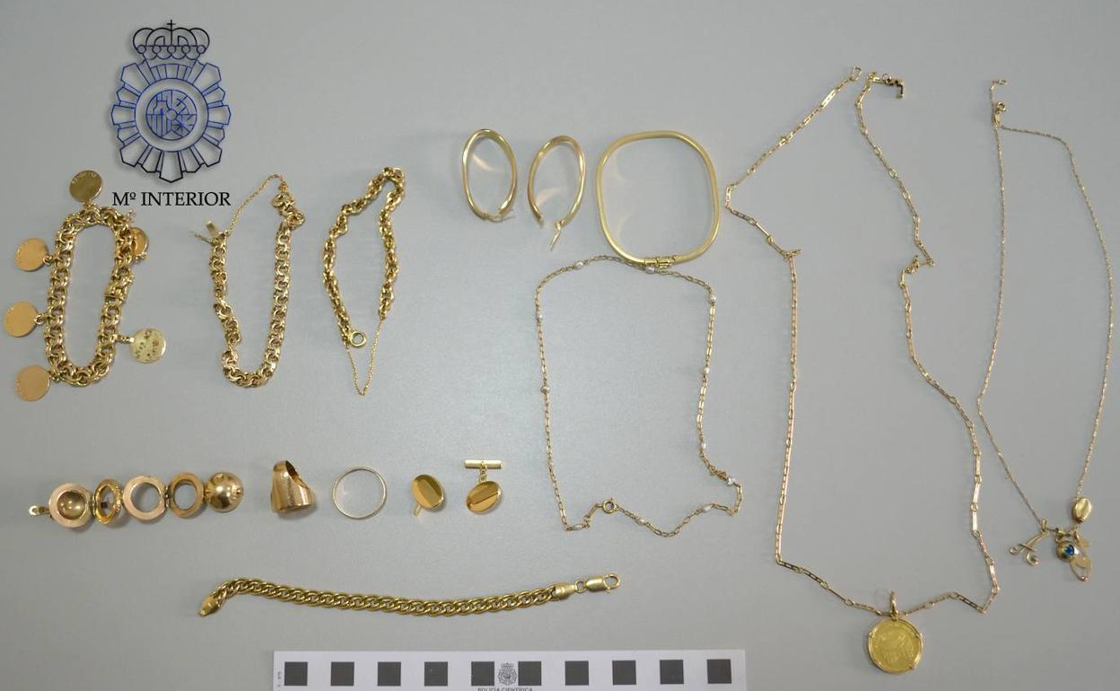 Joyas de un hurto anterior en Salamanca. 