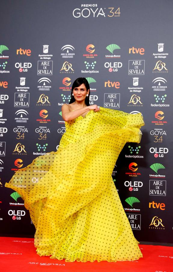 La periodista abulense Elena Sánchez, vestida de Isabel Sanchís. 