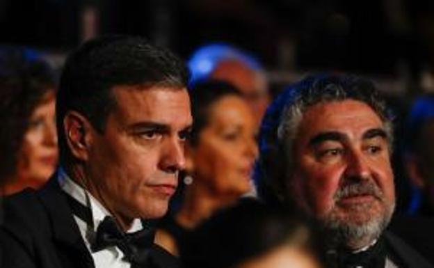 Pedro Sánchez, durante la ceremonia de entrega de los premios Goya. 