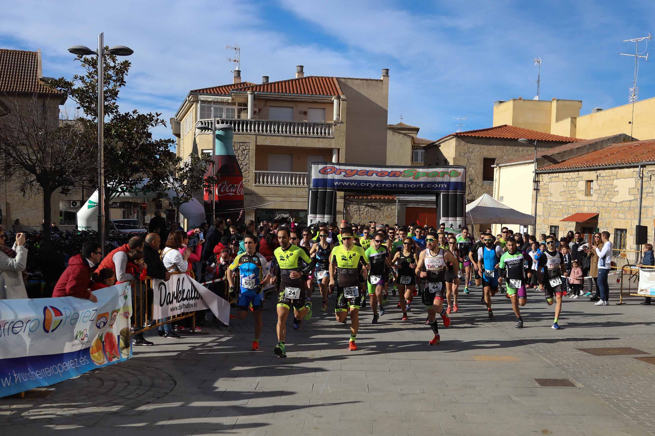 Participantes en el Duatlon de Villamayor. 