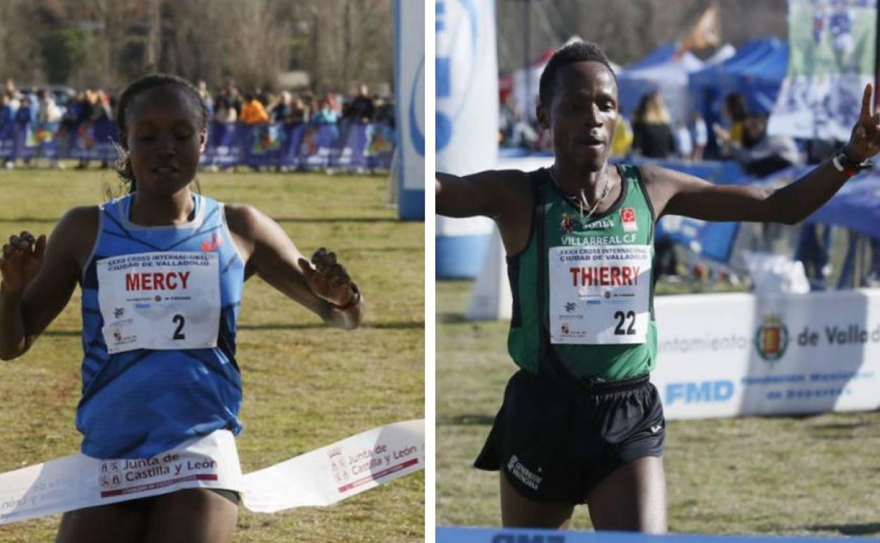 Mercy Cherono y Thierry Nidikumwenayo, campeones an categoría absoluta. 