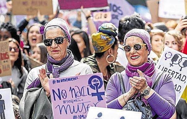 Concentración del Día de la Mujer en Madrid.