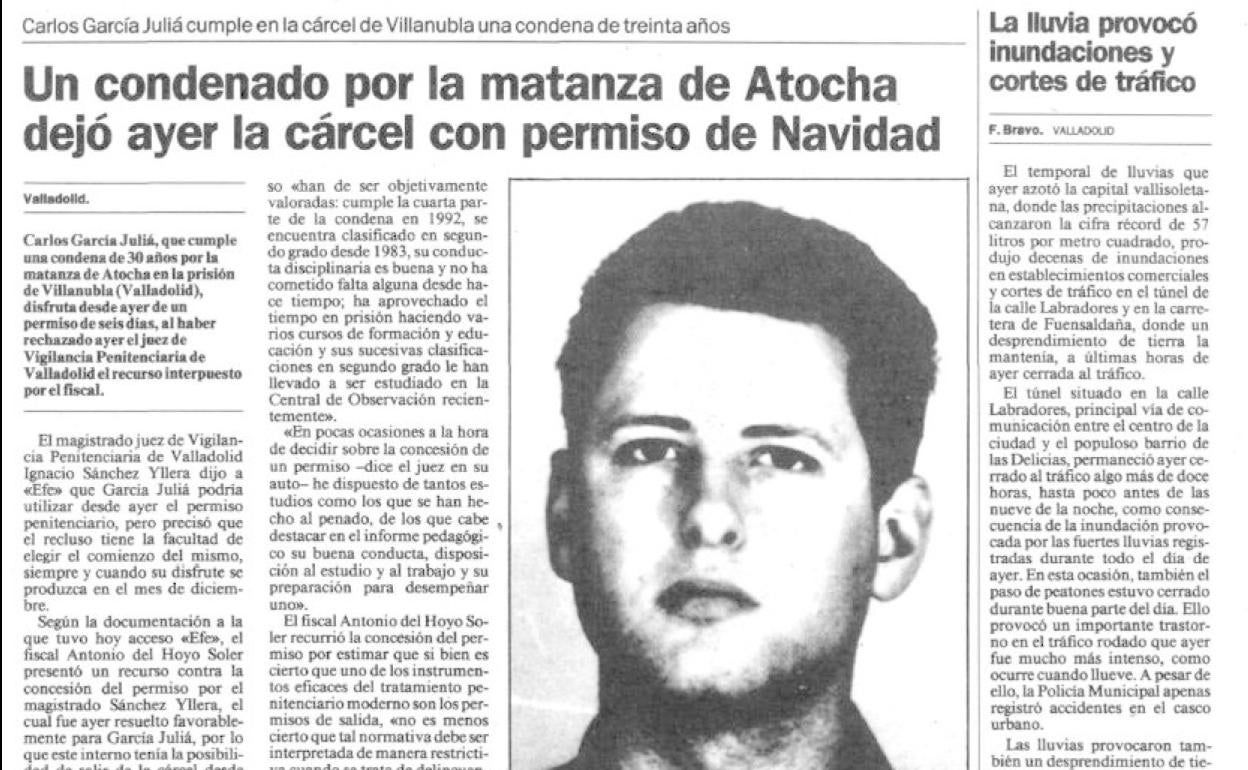 En El Norte de 1989: la última vez que uno de los asesinos de Atocha pisó la cárcel de Villanubla