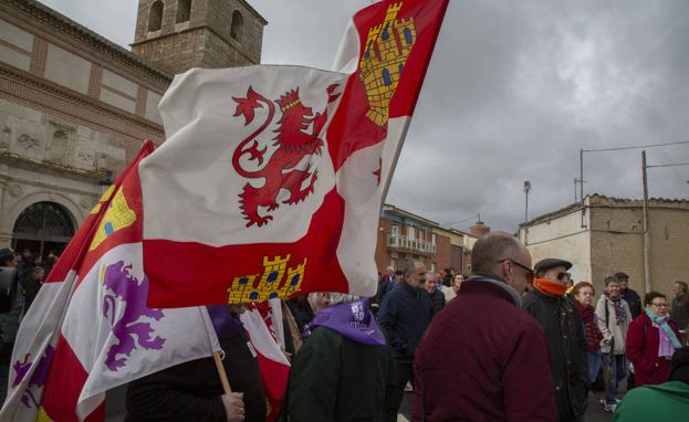 Banderas de Castilla y León, en el Día de Villalar de 2019.