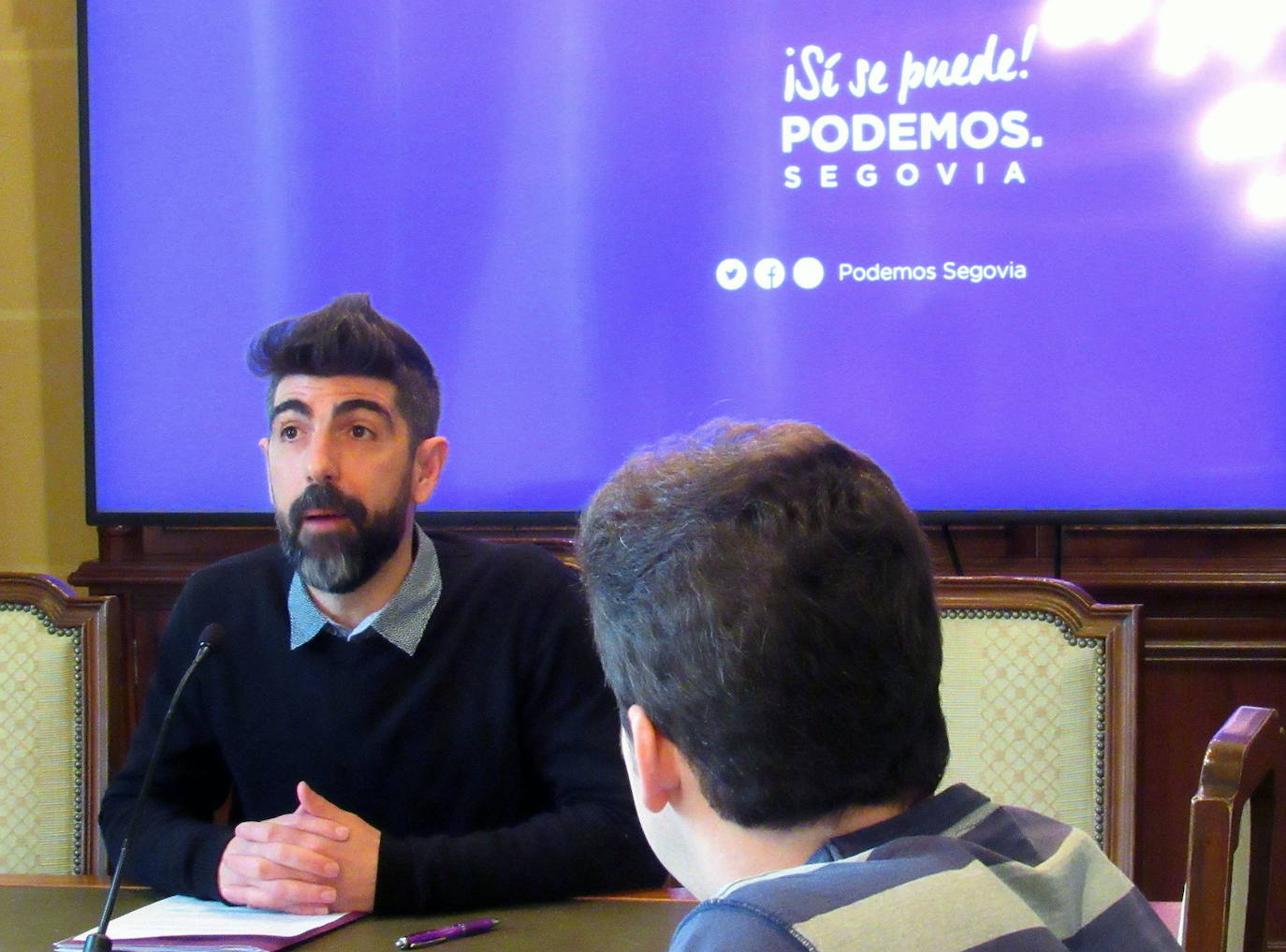 Guillermo San Juan, durante una rueda de prensa en el Ayuntamiento de Segovia.