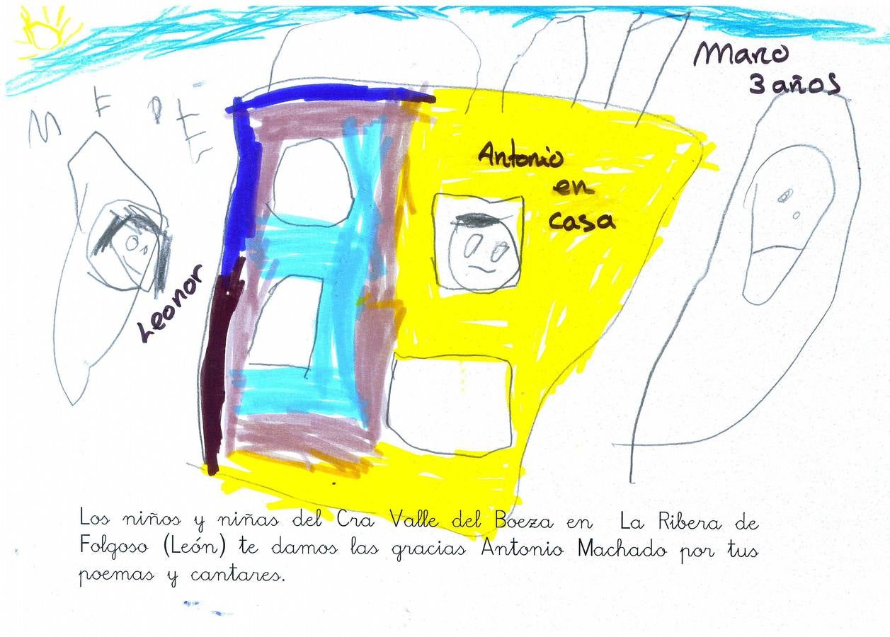 Cartas y dibujos de escolares de Valladolid para Antonio y Manuel Machado.