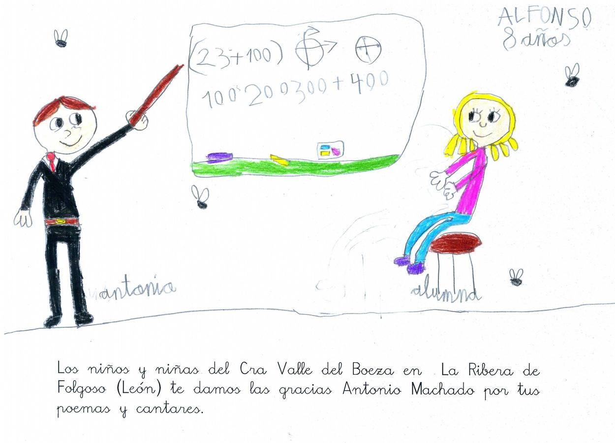 Cartas y dibujos de escolares de Valladolid para Antonio y Manuel Machado.