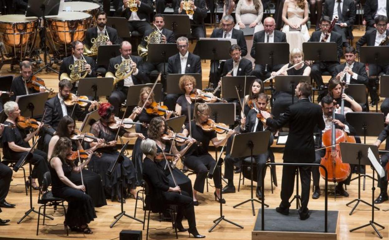 Un concierto de la Sinfónica de Castilla y León, en el auditorio Miguel Delibes. 