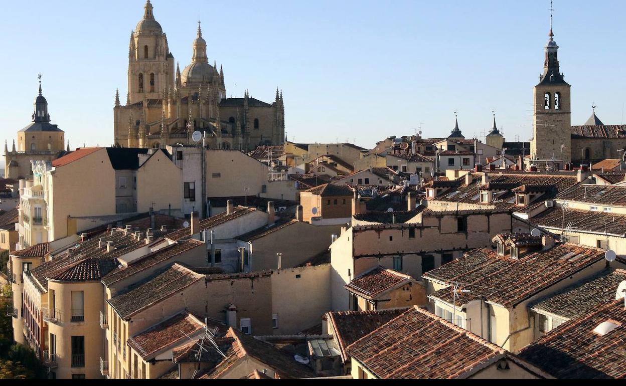 Vista de parte del casco histórico de Segovia. 