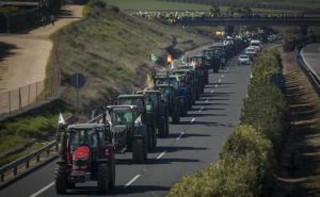 Tractorada en Sevilla. 