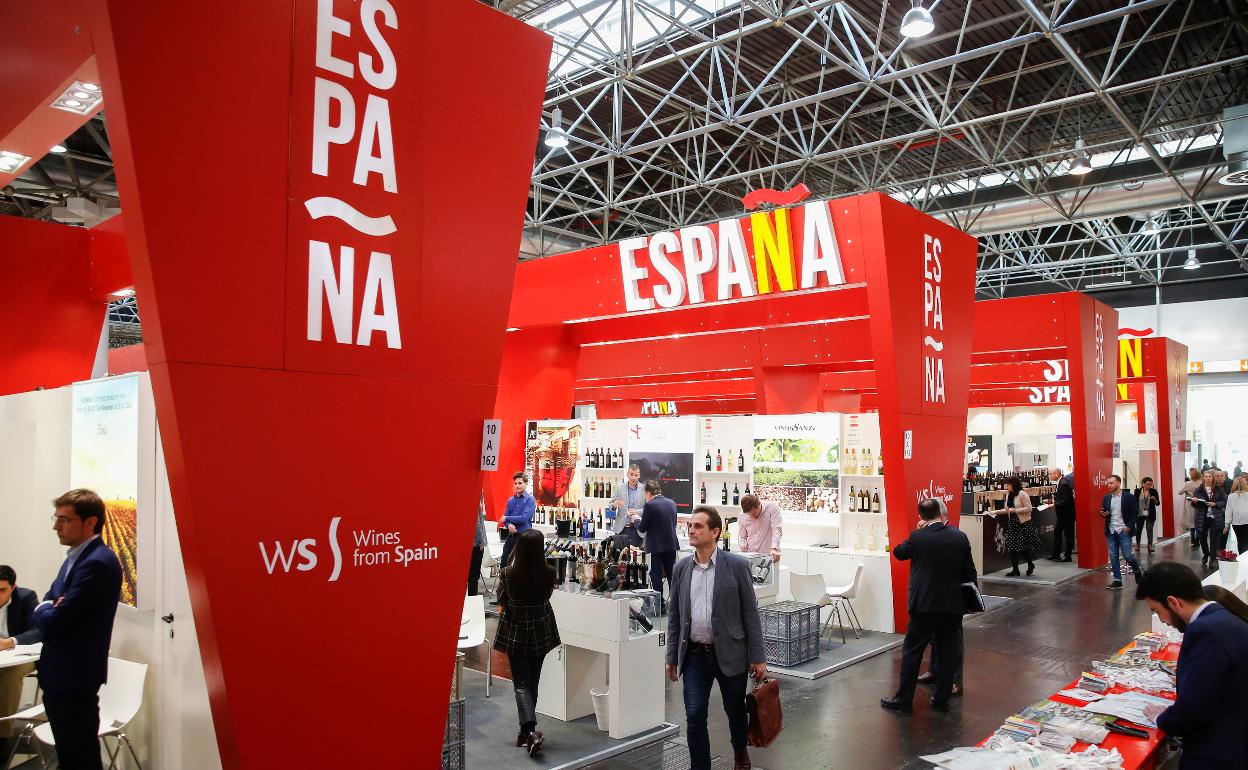 Stand de España durante la celebración el pasado año de la feria Prowein 