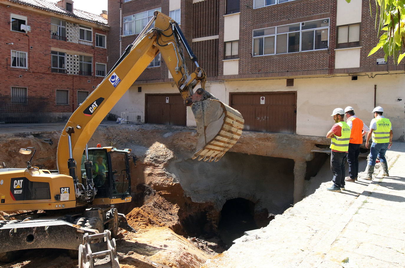 Trabajos en el socavón de San Millán el pasado septiembre.