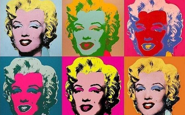 Retrato de Marilyn Monroe pintado por Andy Warhol. 