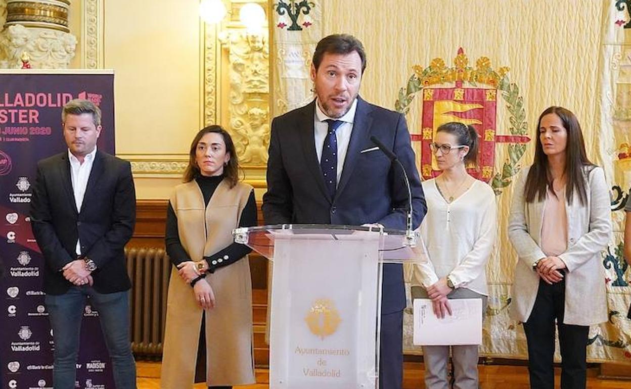 El alcalde de Valladolid, durante la presentación del torneo. 