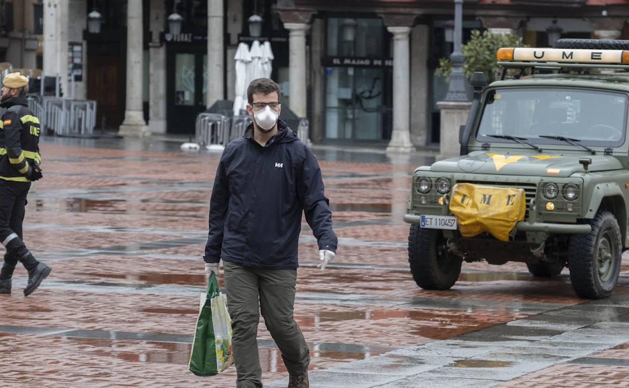 La UME, este lunes en Valladolid. 