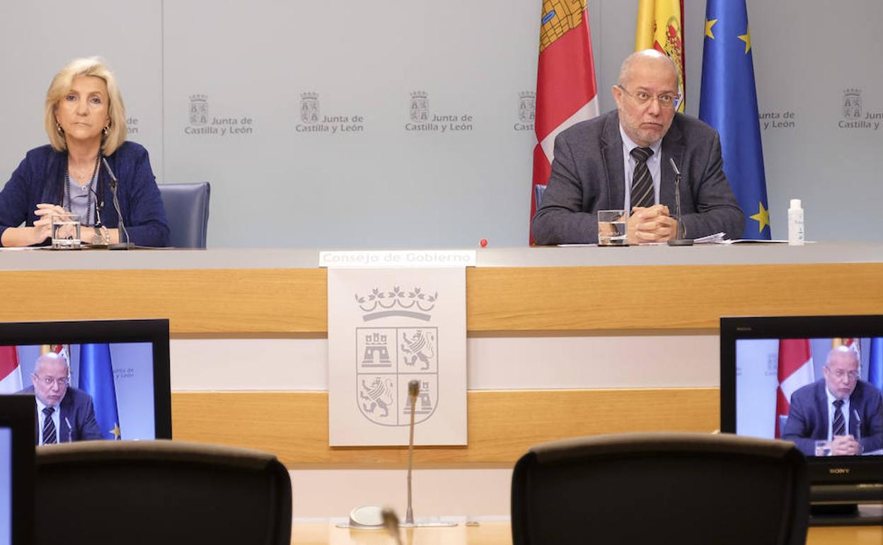 Veronica Casado y Francisco Igea durante la rueda de prensa celebrada esta mañana. 