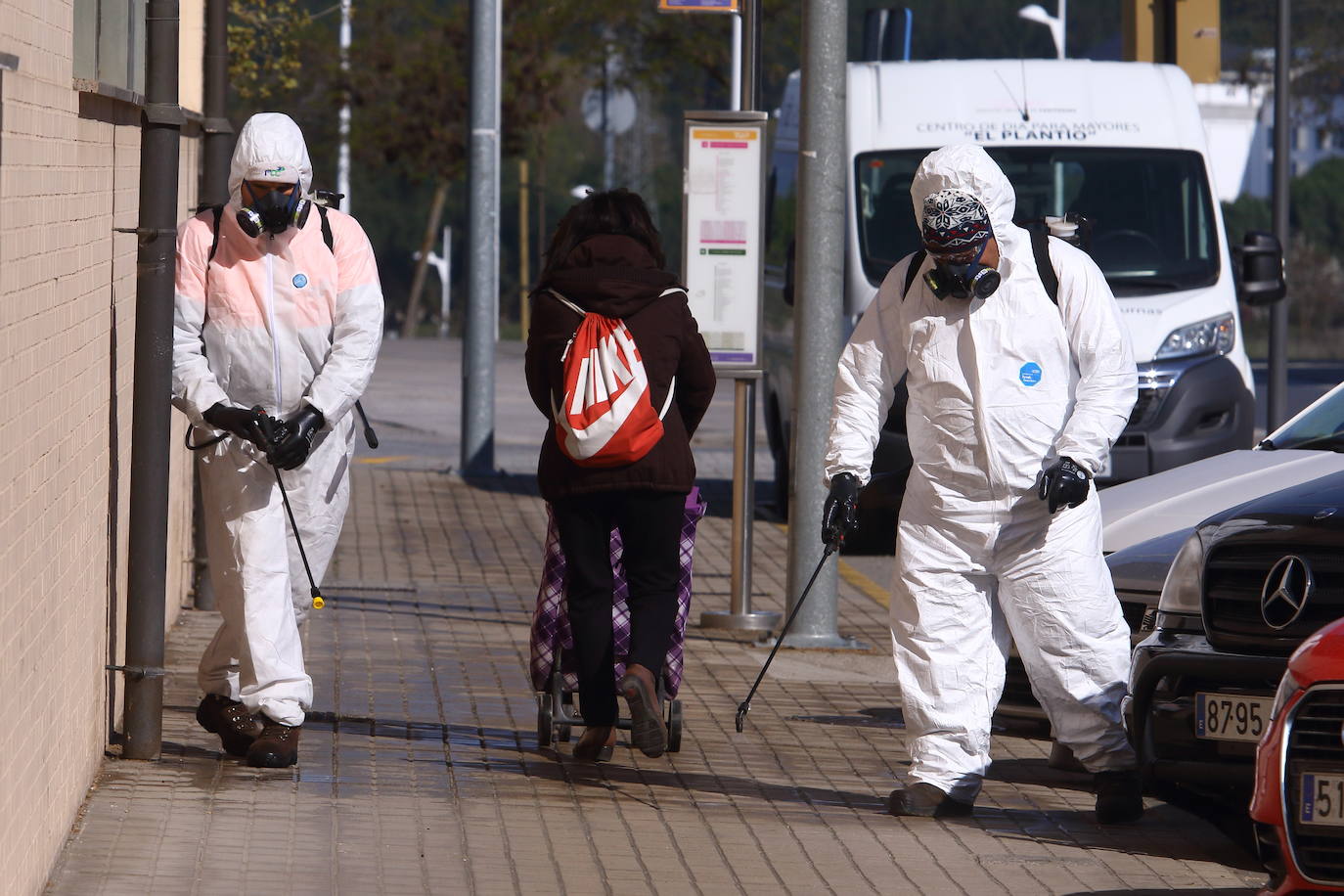 Desinfección en las calles de Ponferrada.