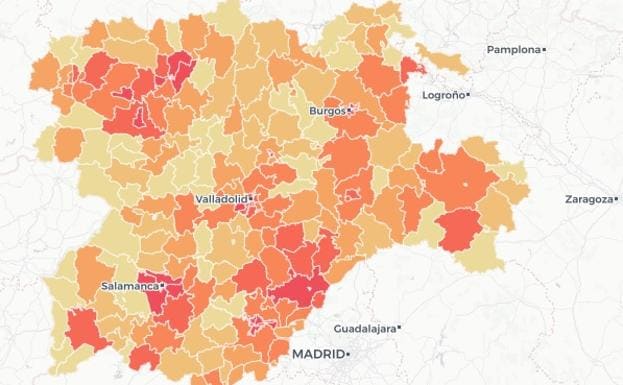 El mapa del coronavirus en Castilla y León por áreas de salud