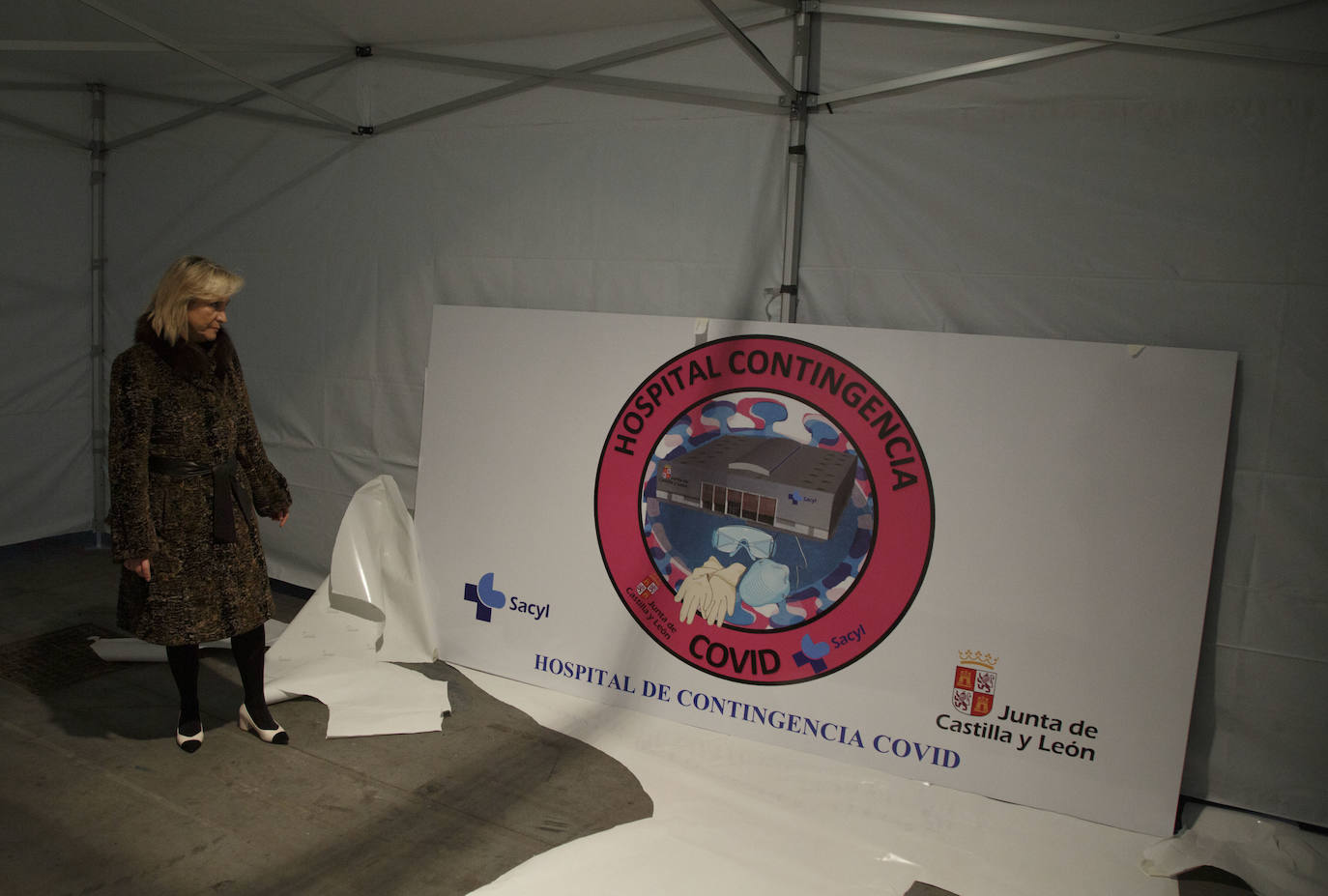 Instalaciones sanitarias habilitadas en el recinto de la Feria de Valladolid para atender a pacientes del coronavirus. 