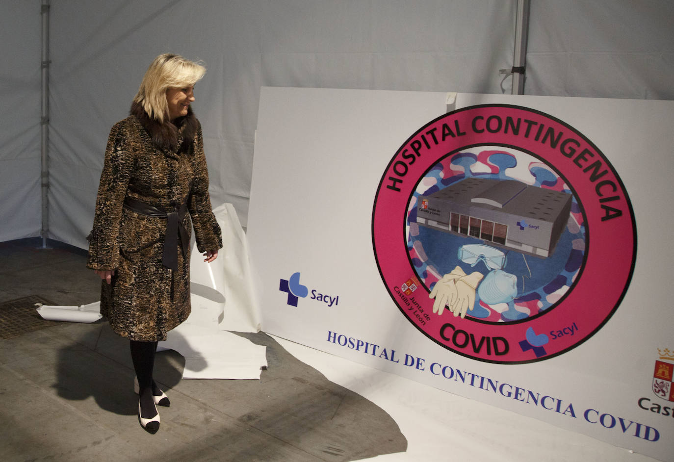 Instalaciones sanitarias habilitadas en el recinto de la Feria de Valladolid para atender a pacientes del coronavirus. 