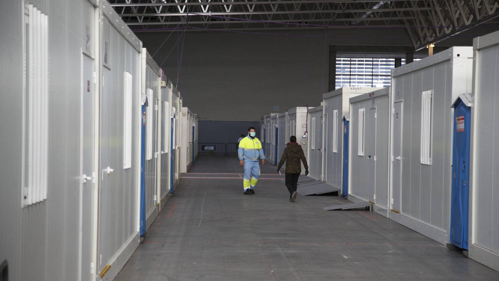 Instalaciones sanitarias habilitadas en el recinto de la Feria de Valladolid para atender a pacientes del coronavirus. 