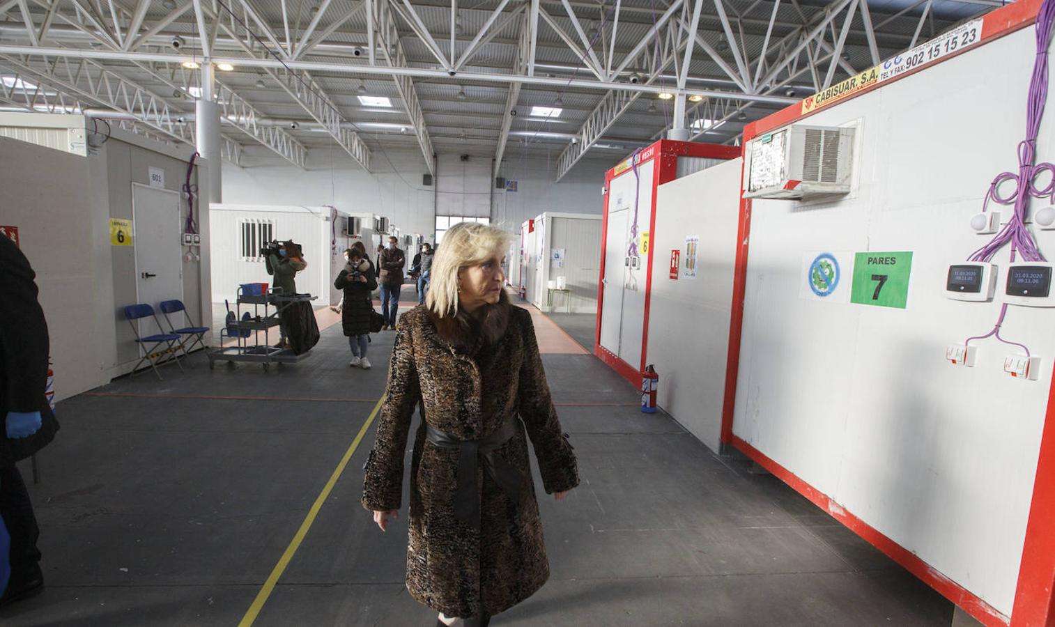 Instalaciones sanitarias habilitadas en el recinto de la Feria de Valladolid para atender a pacientes del coronavirus. 