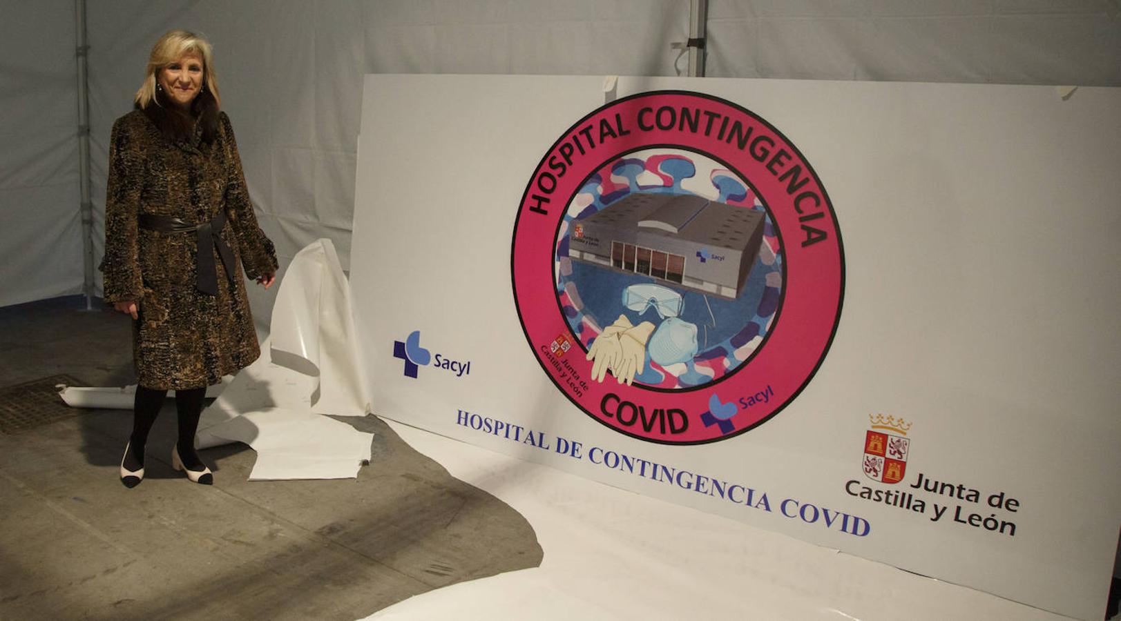 Instalaciones sanitarias habilitadas en el recinto de la Feria de Valladolid para atender a pacientes del coronavirus. 