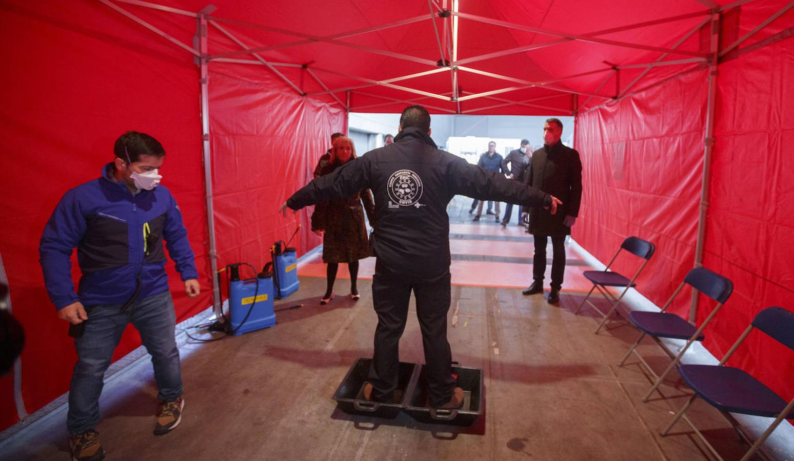 Instalaciones sanitarias habilitadas en el recinto de la Feria de Valladolid para atender a pacientes del coronavirus. 