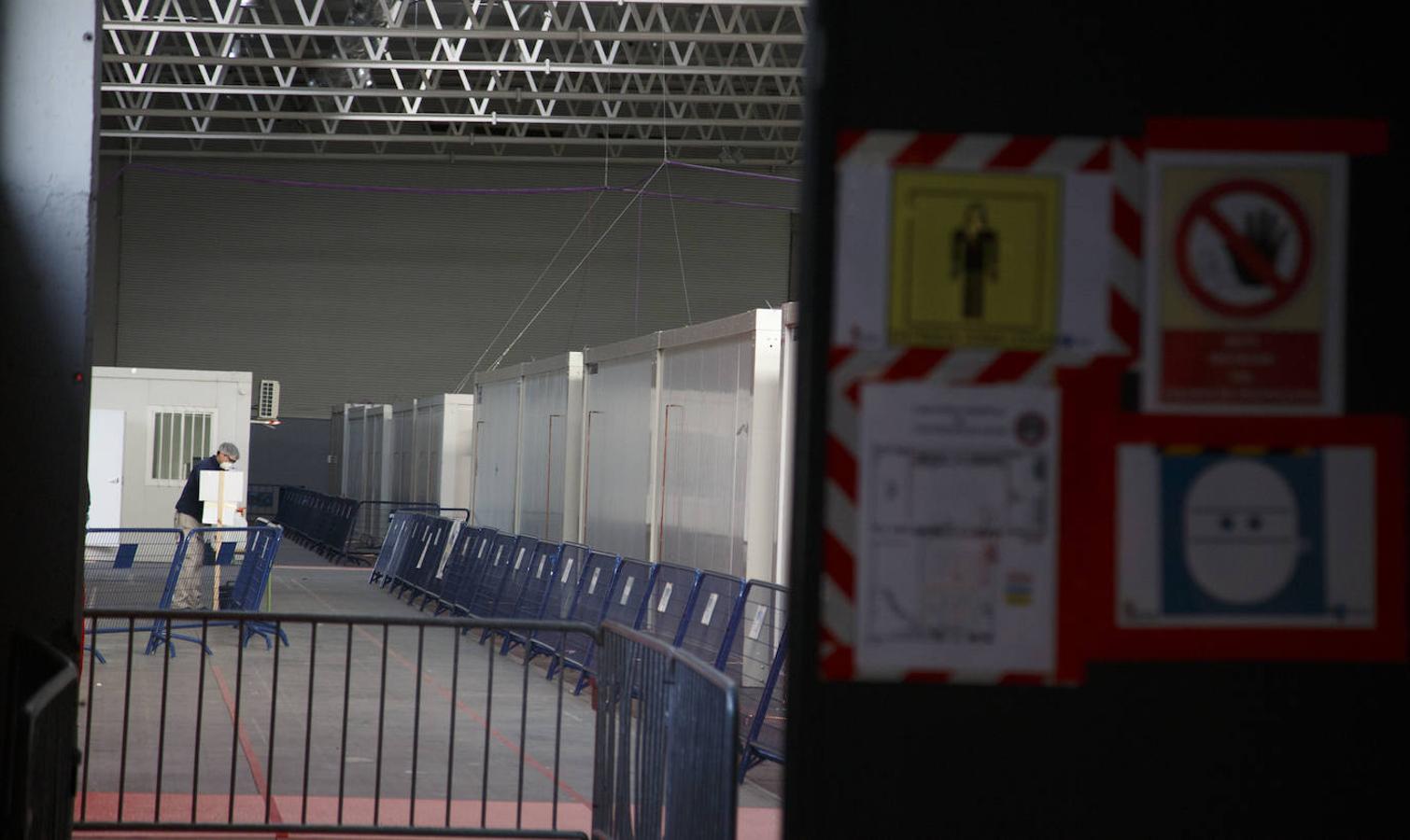 Instalaciones sanitarias habilitadas en el recinto de la Feria de Valladolid para atender a pacientes del coronavirus. 