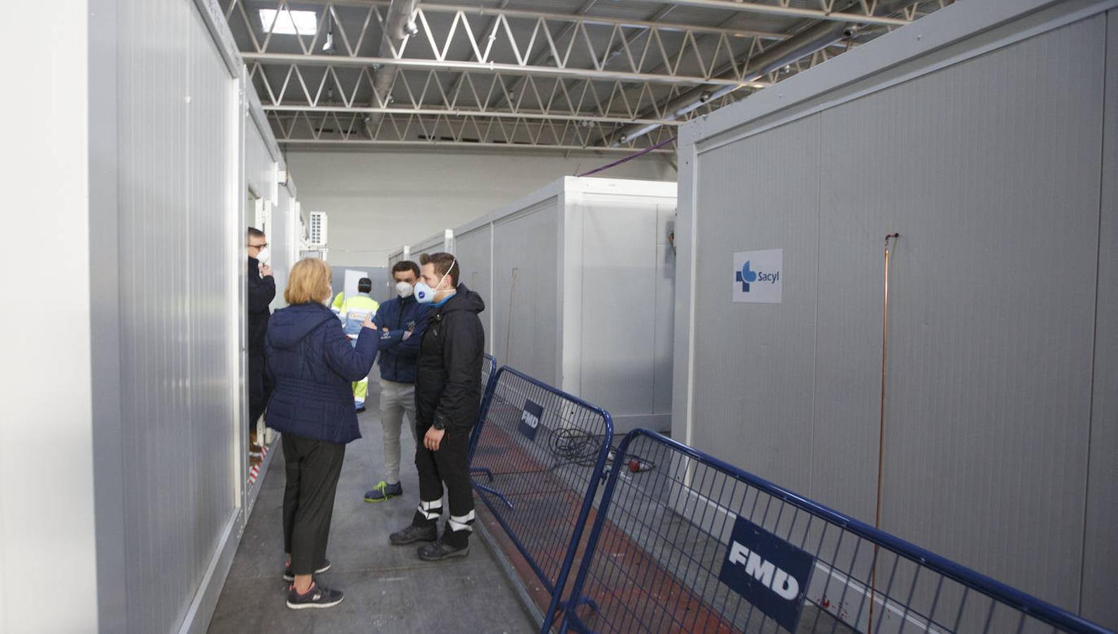 Instalaciones sanitarias habilitadas en el recinto de la Feria de Valladolid para atender a pacientes del coronavirus. 