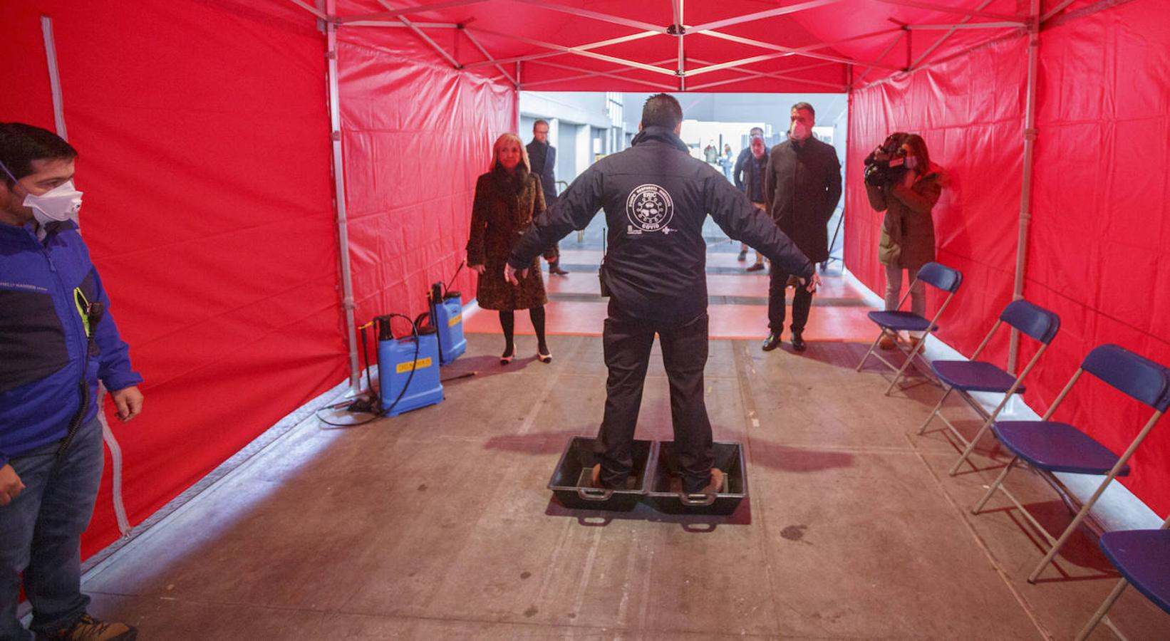 Instalaciones sanitarias habilitadas en el recinto de la Feria de Valladolid para atender a pacientes del coronavirus. 