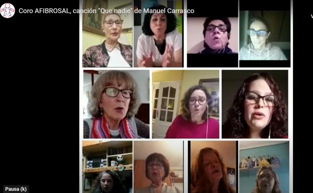 El coro de Afibrosal adapta la canción 'Que nadie' de Manuel Carrasco y Malú para ayudar durante el confinamiento