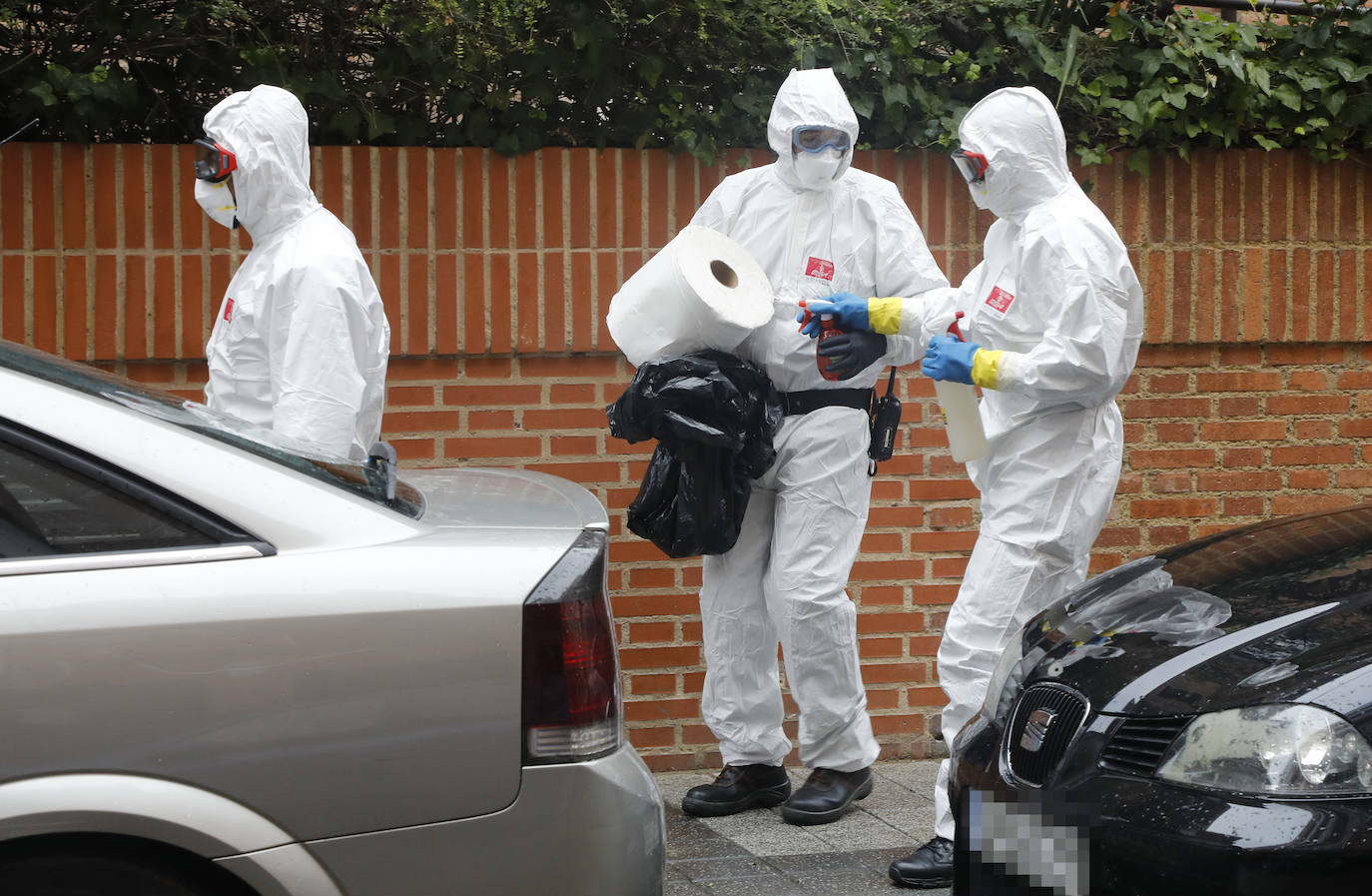 La UME prosigue con tareas de desinfección en Palencia.