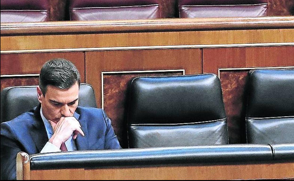 Pedro Sanchez, este miércoles en el Congreso de los Diputados.