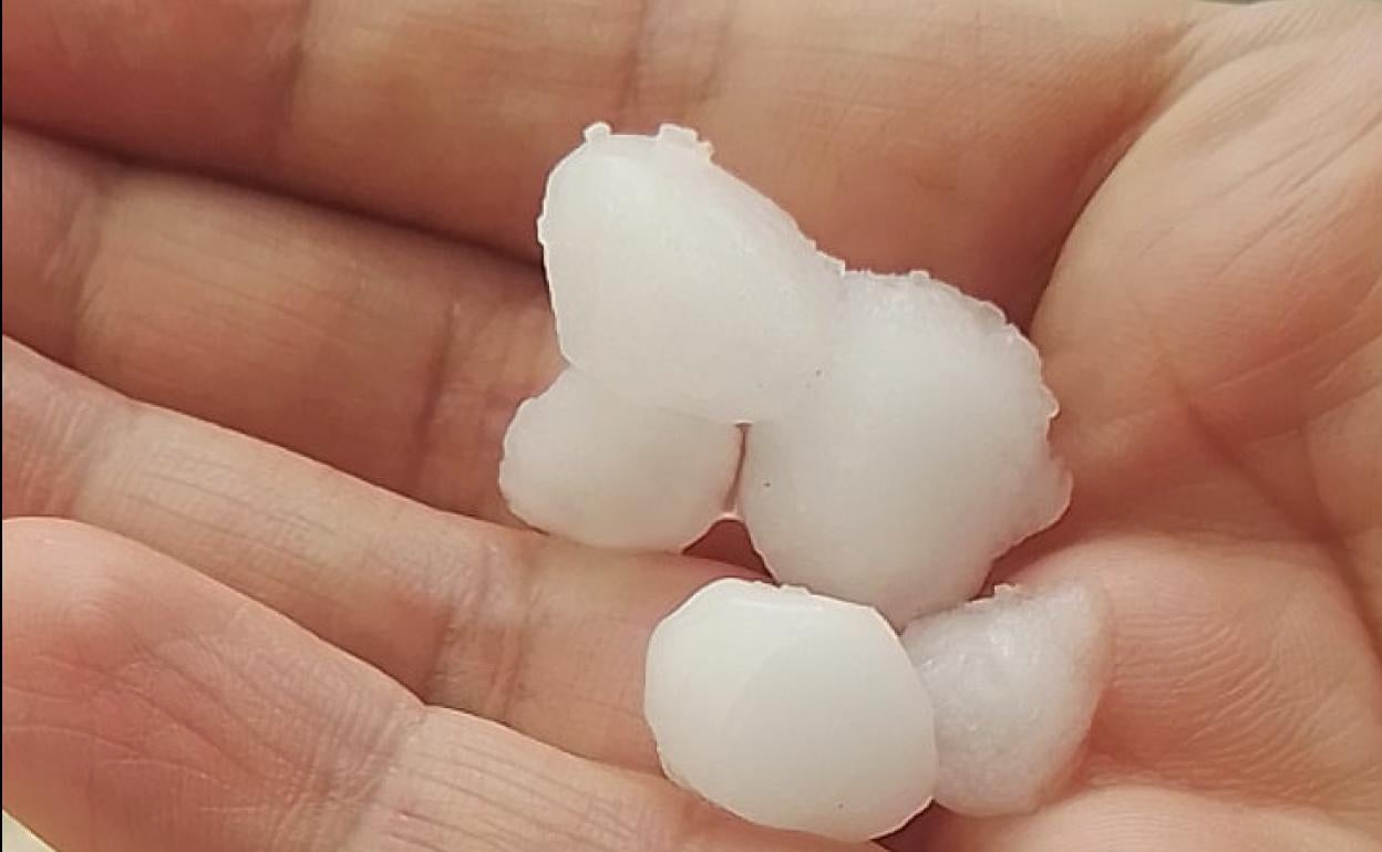 Tamaño del granizo caído ayer en Toro. 