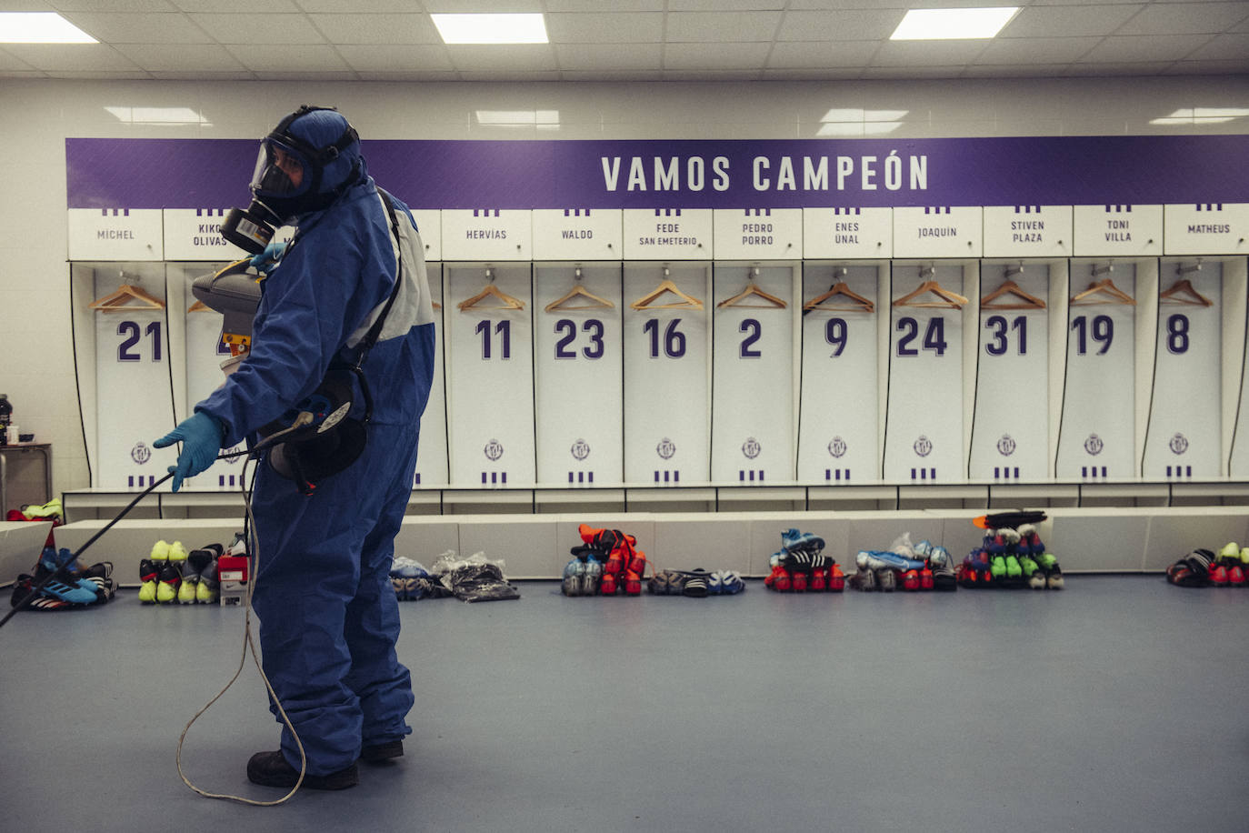 Fotos: Desinfección del estadio José Zorrilla