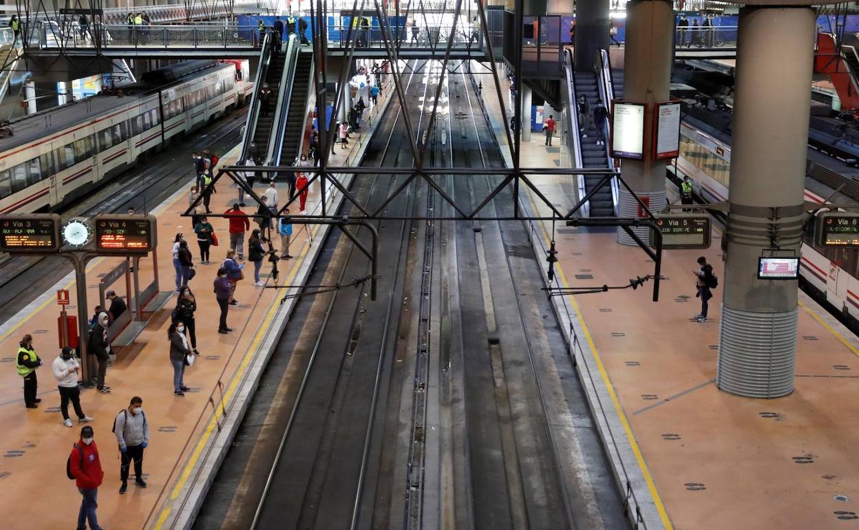 La estación de Atocha, este lunes. 