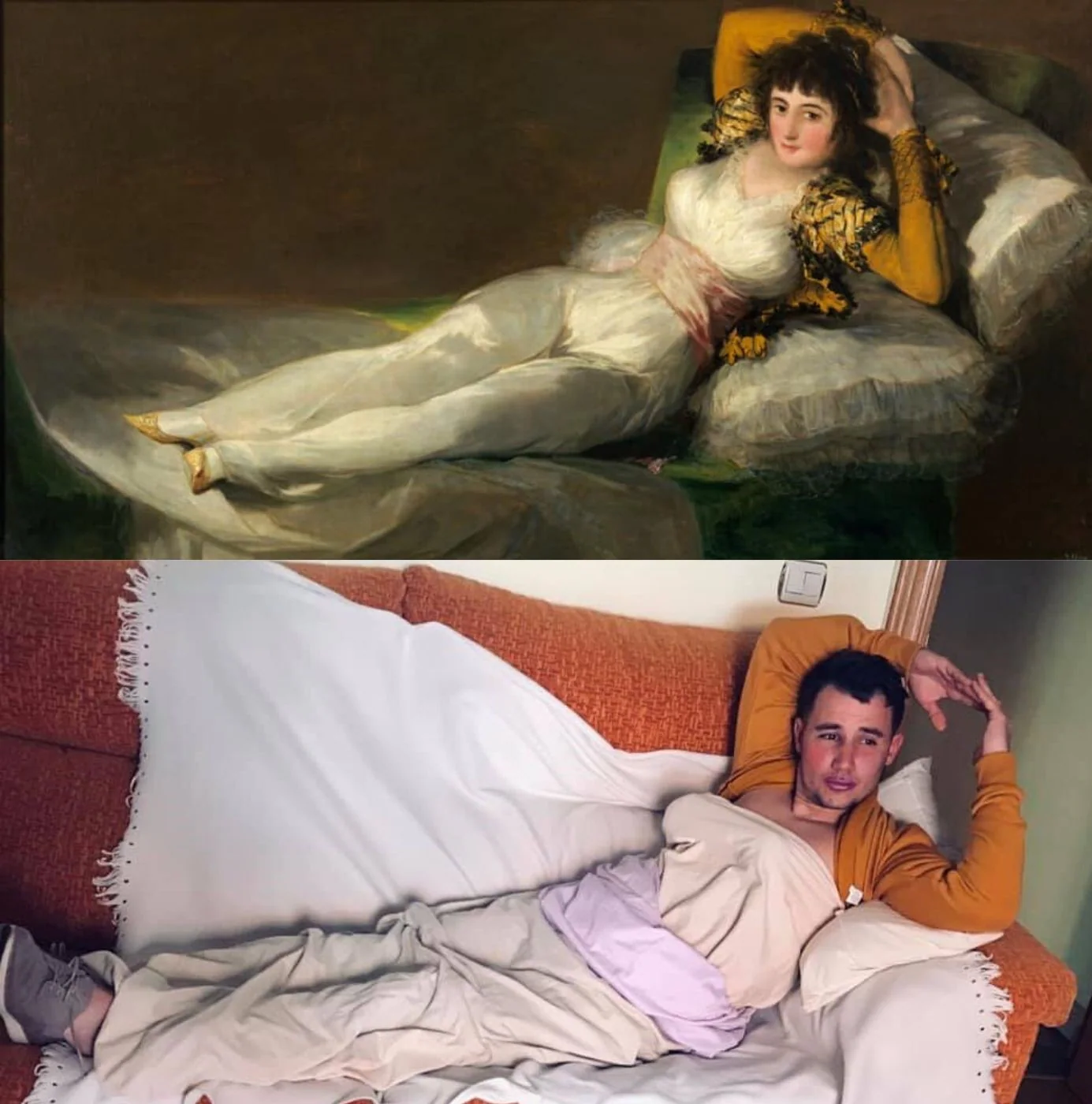 Miguel Ángel Gómez como ‘La maja vestida’ de Goya.