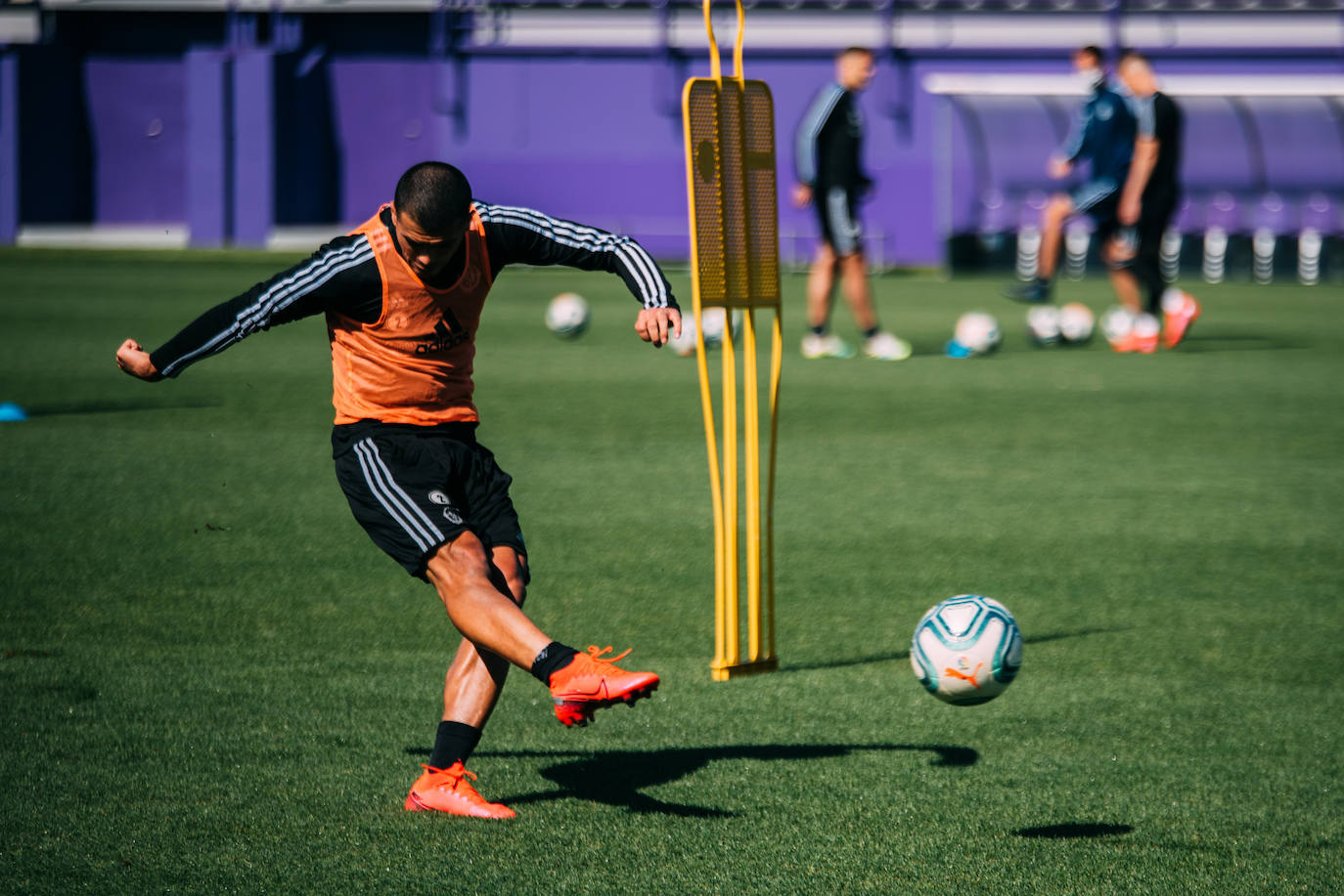 Los jugadores del Pucela se han ejercitado hoy en las instalaciones del Real Valladolid. 