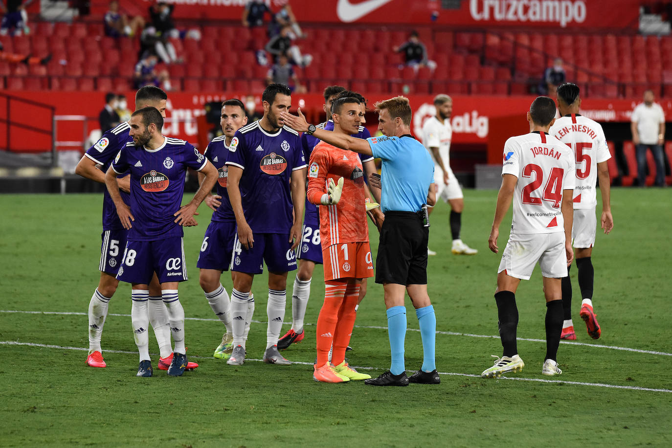 Olivas adelantó al Valladolid en la primera parte y Ocampos empató en un partido muy bien jugado por los blanquivioletas