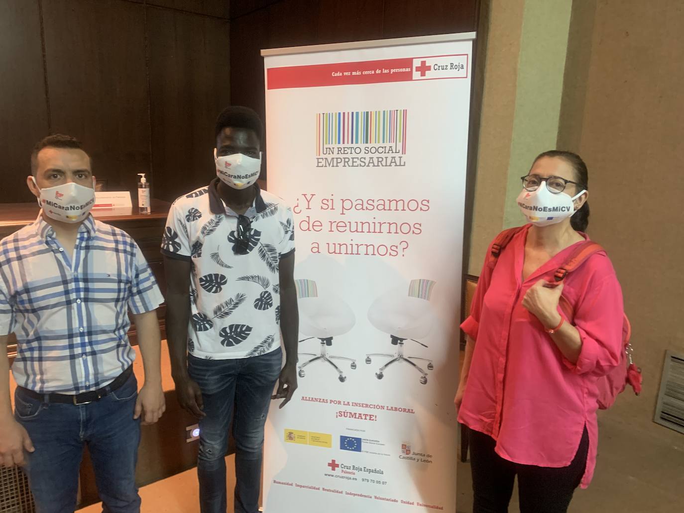 Luis Alfredo, Soumana y Yanet en la presentación.