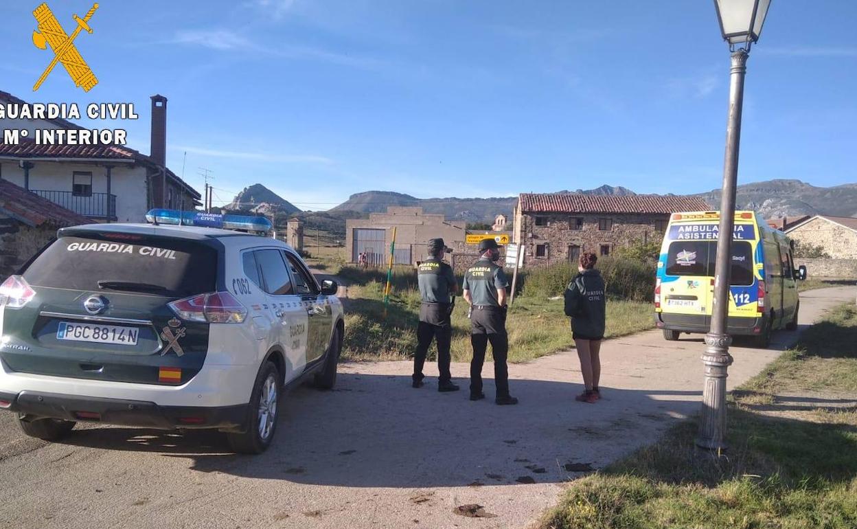 Lugar donde esperaba la ambulancia para trasladar al herido.