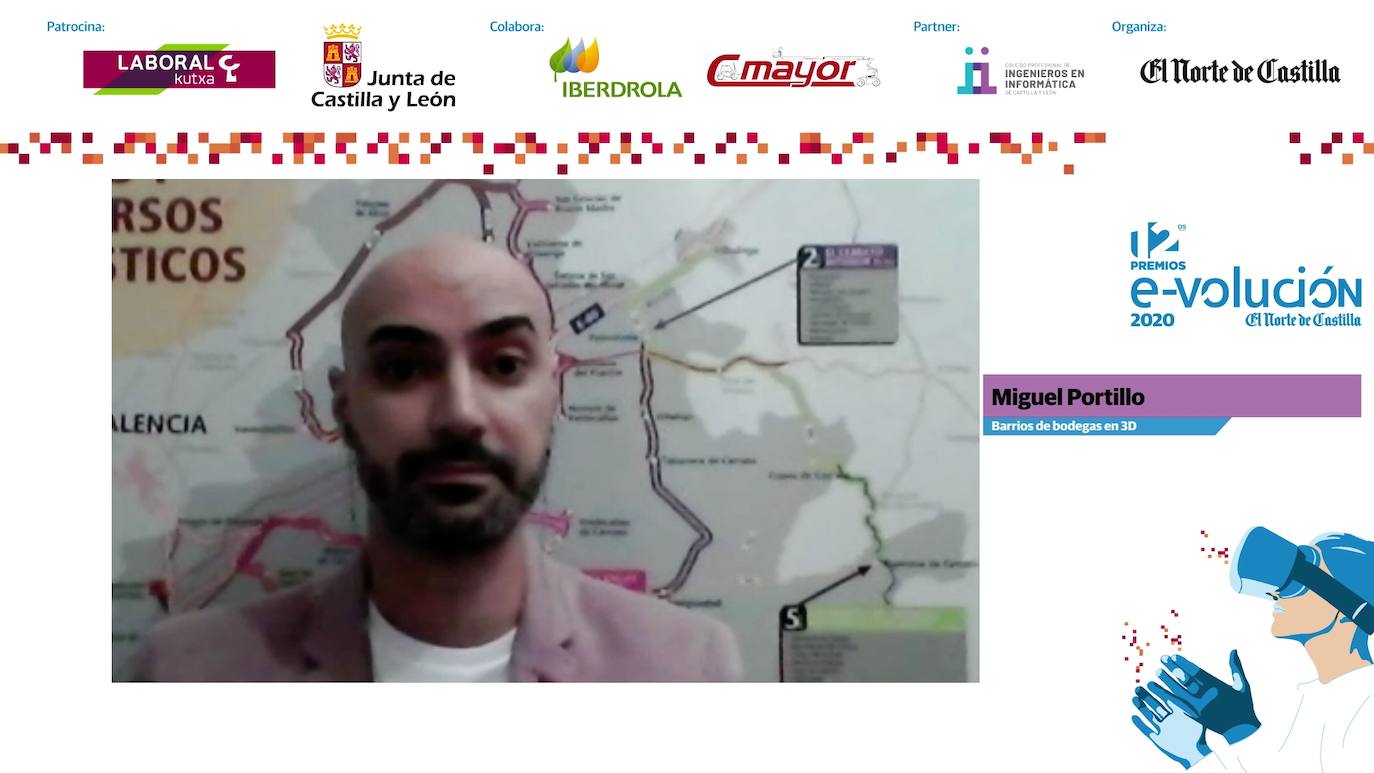 Miguel Portillo, premio Mejor proyecto de realidad virtual, por una iniciativa sobre las bodegas del Cerrato. 
