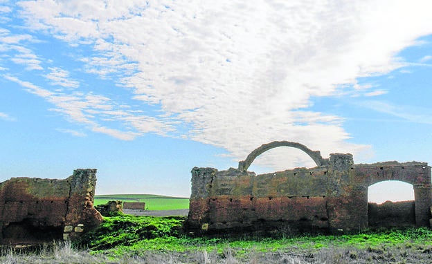 Ruinas de la iglesia de San Miguel, en Barcial de la Loma, entre las que sobresale el arco.