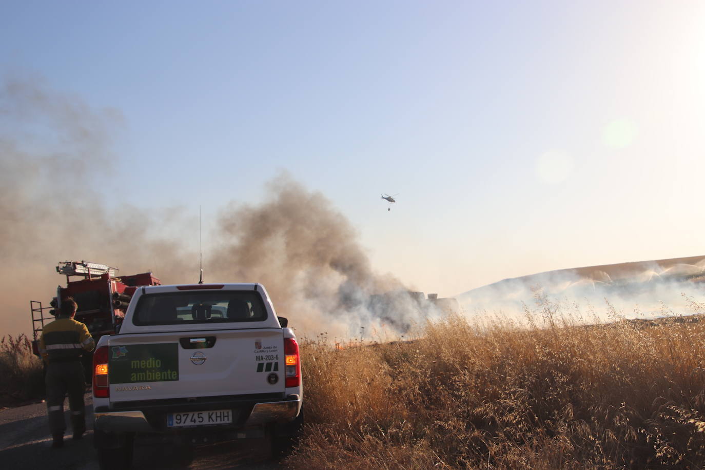 Arde una cosechadora en Cuéllar. 
