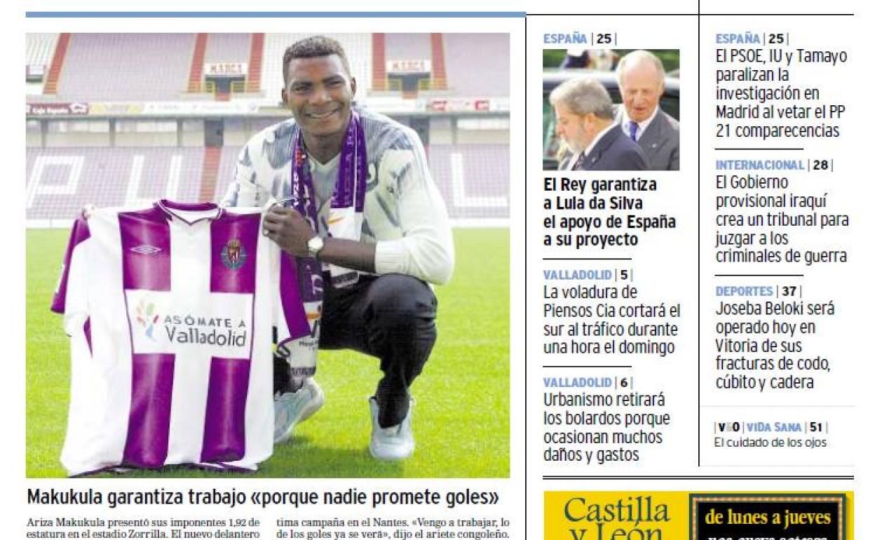 Hemeroteca: cuando Makukula llegó al Real Valladolid