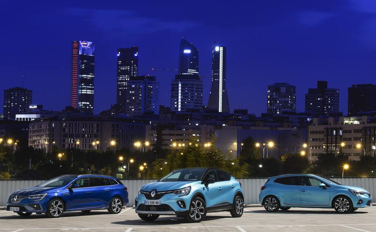 Los nuevos Mègane Sport Turer, Captur y Clio con motorizaciones E-Tech híbrido enchufables los dos primeros e híbrido el tercero que Renault ha presentado en Madrid. 